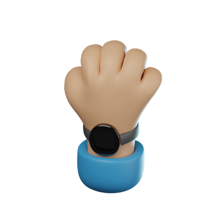 Hand Wearing Watch Hand  3D Icon
