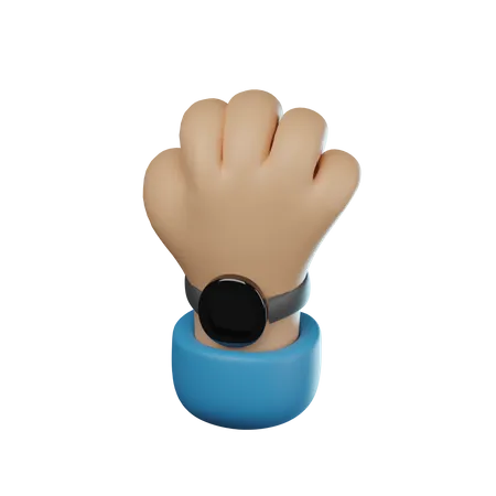 Hand Wearing Watch Hand  3D Icon