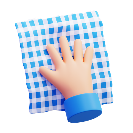 천으로 표면을 손으로 닦다  3D Icon