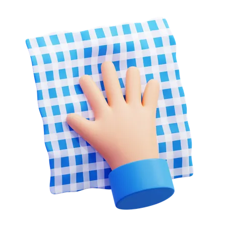 천으로 표면을 손으로 닦다  3D Icon
