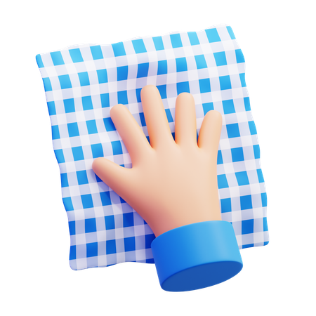 Hand Wiping Surface With Cloth  3D Icon