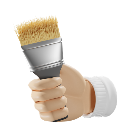 Hand With A Paint Brush  3D Icon