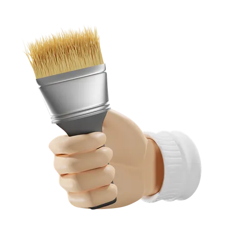 Hand With A Paint Brush  3D Icon