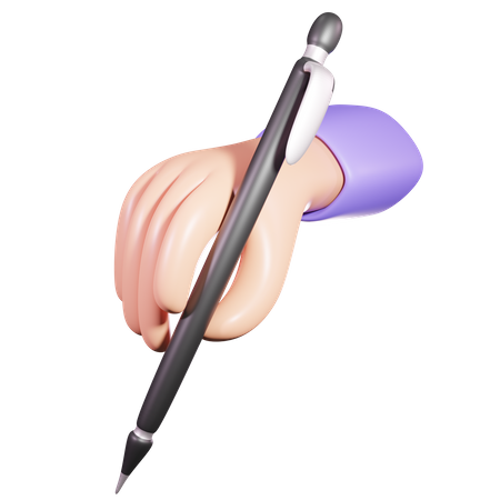 Hand With A Pen  3D Icon