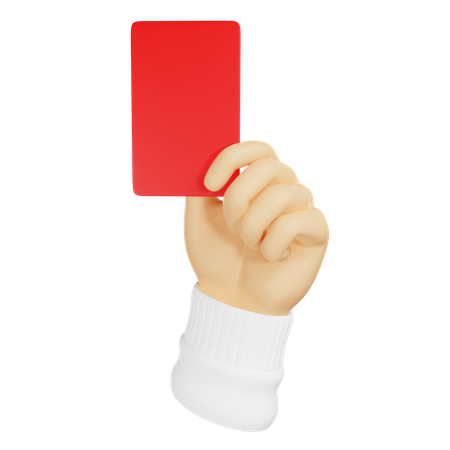 Hand With A Red Card  3D Icon
