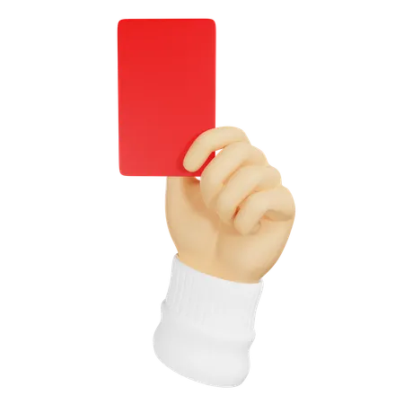 Hand With A Red Card  3D Icon
