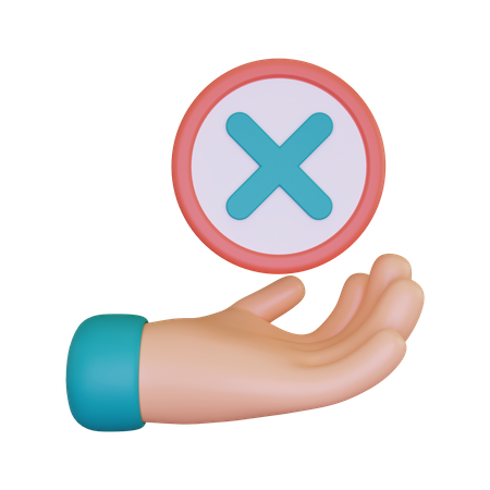 Hand With A Sign Of Rejection  3D Illustration