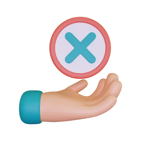 Hand With A Sign Of Rejection  3D Illustration