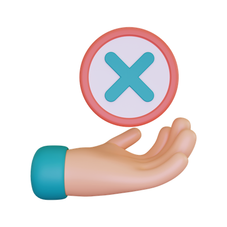 Hand With A Sign Of Rejection 3D Illustration