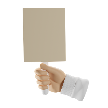 Hand With A Stick Blank Banner  3D Icon