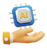 HAND WITH AI CHIP