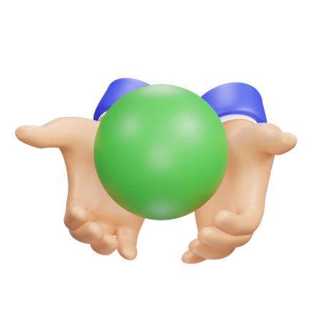 Hand With Ball  3D Icon