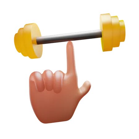 Hand With Barbell  3D Icon