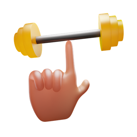 Hand With Barbell  3D Icon