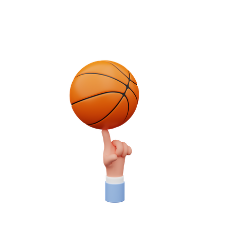 Hand With Basketball  3D Illustration