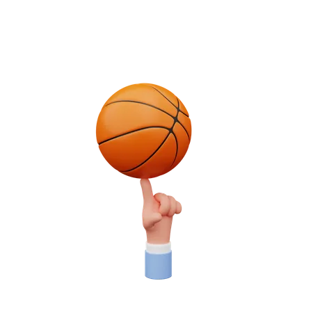 Hand With Basketball  3D Illustration