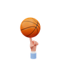 3d hand with basketball logo