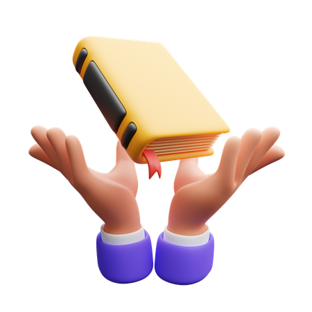 Hand with book  3D Icon