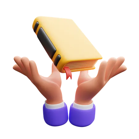 Hand with book  3D Icon