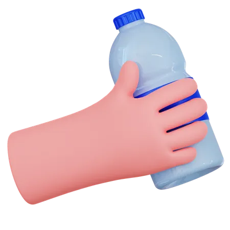 Hand With Bottle  3D Icon
