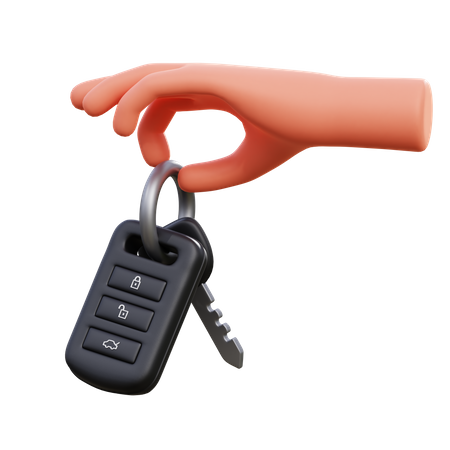 Hand with Car Key  3D Icon