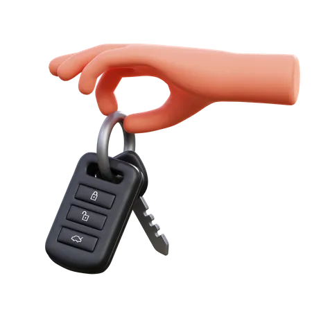 Hand with Car Key  3D Icon