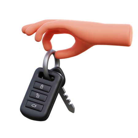 Hand with Car Key 3D Icon