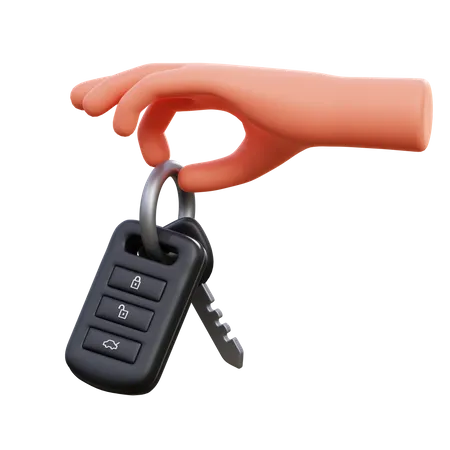 Hand with Car Key 3D Icon
