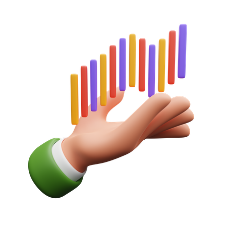 チャートを持つ手  3D Icon