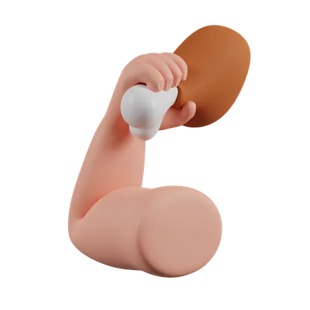 Hand With Chicken Leg  3D Icon