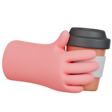 Hand With Coffee Cup  3D Icon