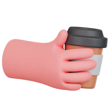 Hand With Coffee Cup  3D Icon