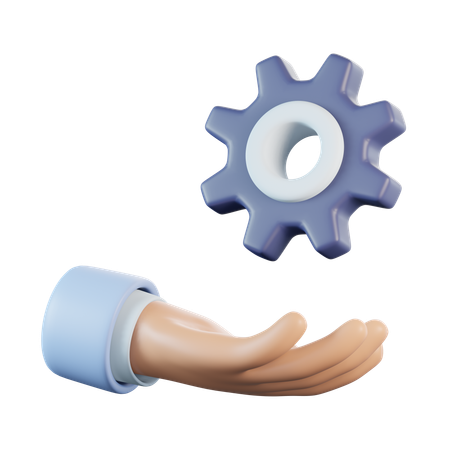 Hand with Cogwheel  3D Icon