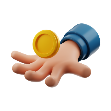 Hand With Coin  3D Icon
