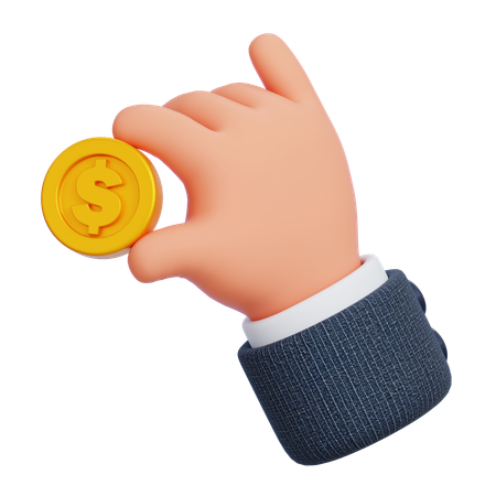 Hand with Coin  3D Icon