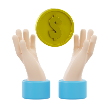 Hand With Coin  3D Icon