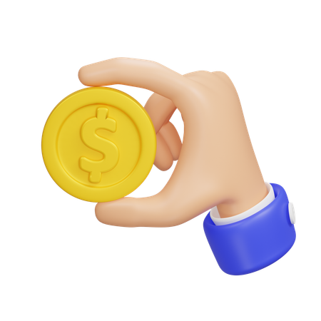 Hand With Coin  3D Icon