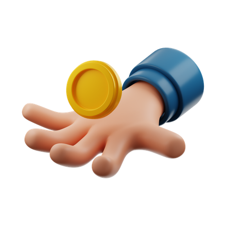 Hand With Coin  3D Icon