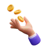 Hand with coins