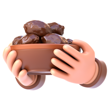 Hand With Dates Bowl  3D Icon