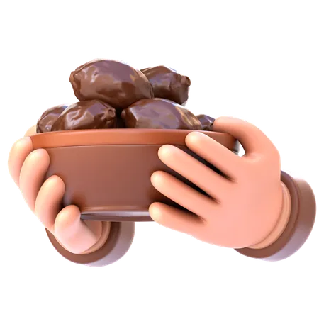 Hand With Dates Bowl  3D Icon