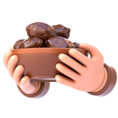 Hand With Dates Bowl  3D Icon