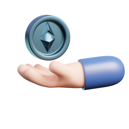 Hand With Ethereum  3D Icon