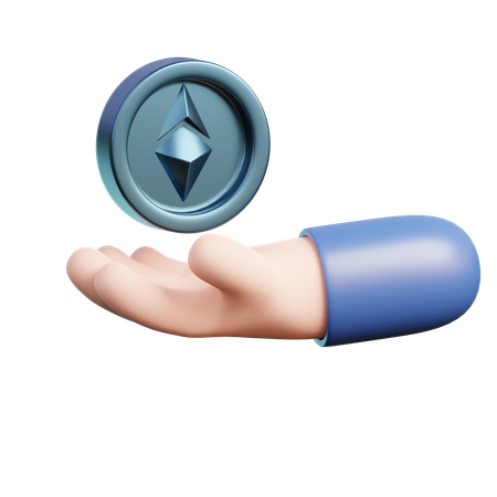 Hand With Ethereum  3D Icon