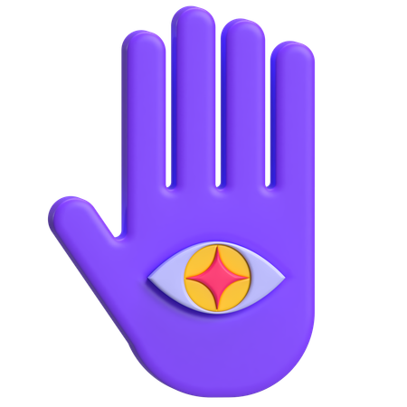 Hand With Eye  3D Icon