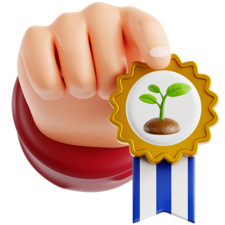 Hand With Farm Badge  3D Icon