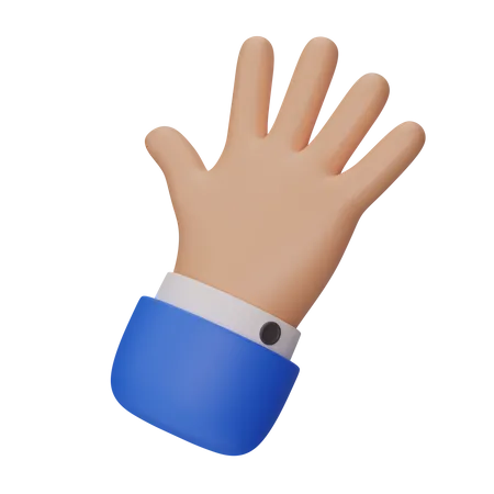 Hand with Fingers Splayed 3D Illustration