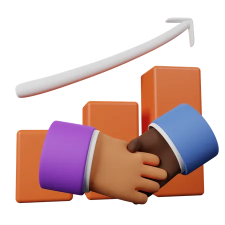 Hand With Graph  3D Icon