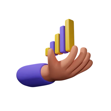 Hand With Chart 3D Icon