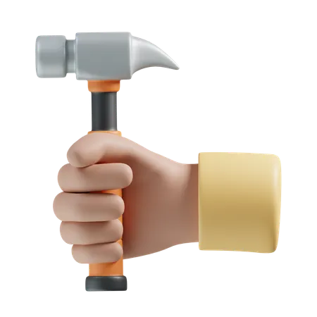Hand With Hammer  3D Icon